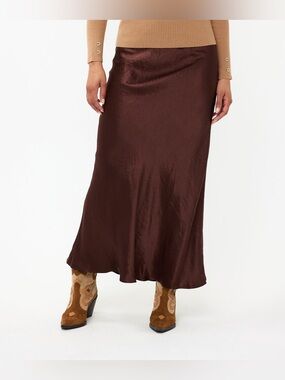 Skirt Crushed Satin (Chocolate) - Esqualo